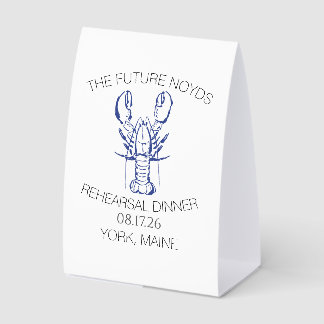 Coastal Lobster Wedding Rehearsal Dinner Sticker Paper Table Tent