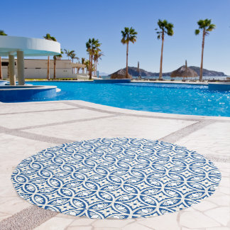Coastal Lotus Tile Pattern - The White Lotus Beach Towel