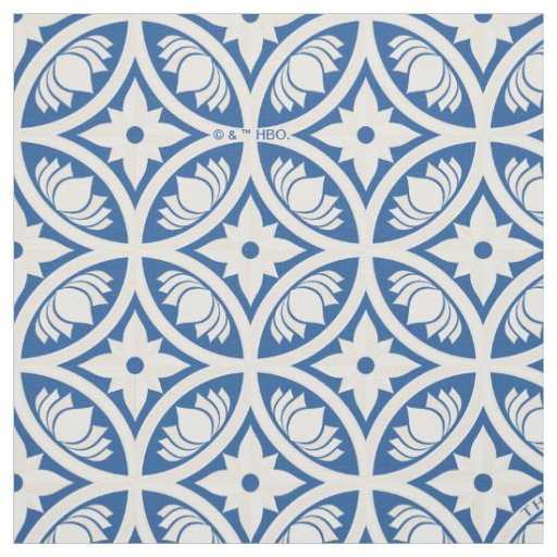 Coastal Lotus Tile Pattern - The White Lotus Fabric