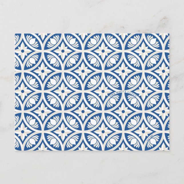Coastal Lotus Tile Pattern - The White Lotus Postcard (Front)