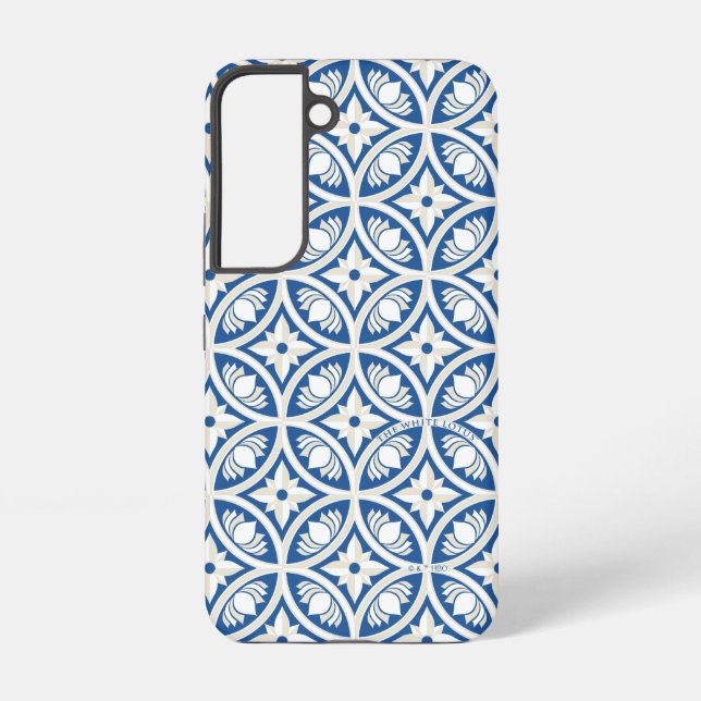 Coastal Lotus Tile Pattern - The White Lotus Samsung Galaxy Case (Back)