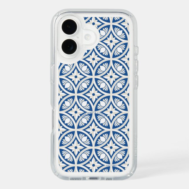 Coastal Lotus Tile Pattern - The White Lotus Speck iPhone Case (Front)