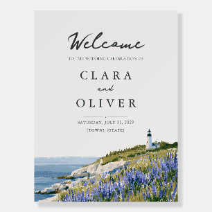 Coastal Lupine Maine Coast Wedding Welcome Sign