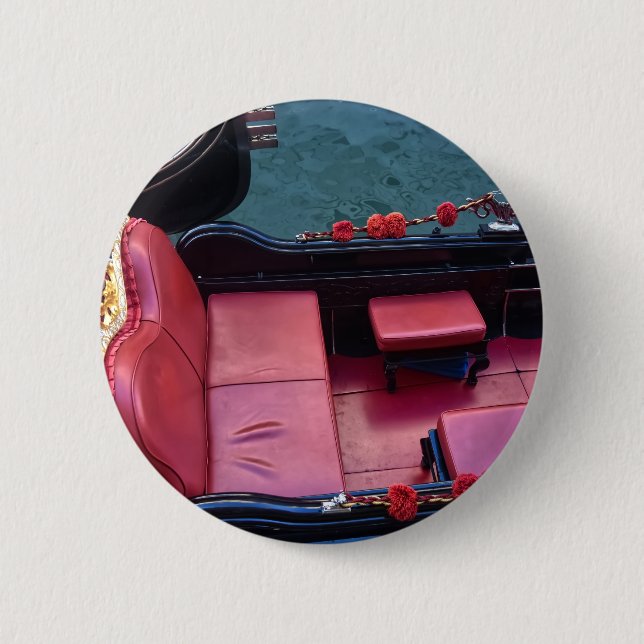 Coastal Luxury Gondola in Venice Button (Front)