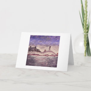 Coastal Maine lighthouse - Simpler Times Letterpress Thank You Card
