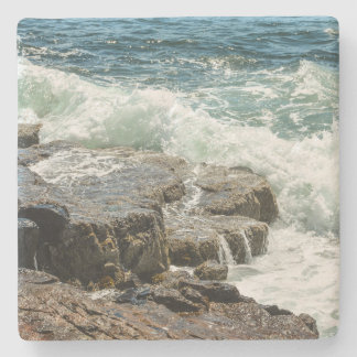 Coastal Maine Rocky Shoreline Ocean Stone Coaster