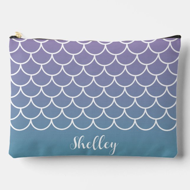 Coastal Makeup Bag Ocean-Inspired Mermaid Cosmetic (Front)