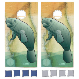 Coastal Manatee of Florida Cornhole Set