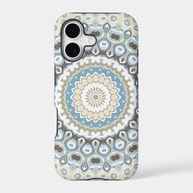 Coastal Mandala in Sand, Blue, and Driftwood Tones Case-Mate iPhone Case (Back)
