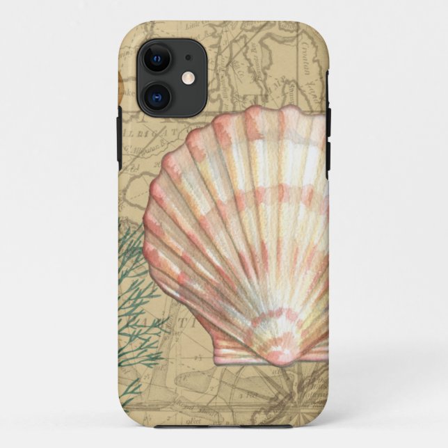 Coastal Map Collage Case-Mate iPhone Case (Back)