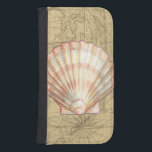 Coastal Map Collage Galaxy S4 Wallet Case<br><div class="desc">There's nothing quite like this map of the sea life. This translucent collection of these seashells will go great on any products. It gives a vintage feel to the image and captures the sea life underwater. It includes a stripe pink and white seashell and a sepia colored conch shell.</div>