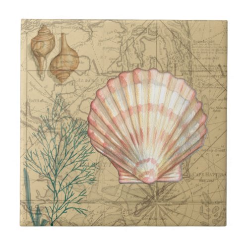 Coastal Map Collage Tile