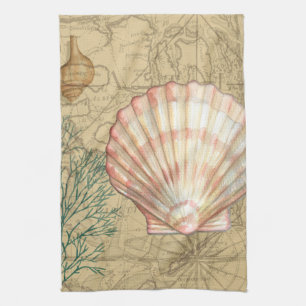 Coastal Map Collage Towel