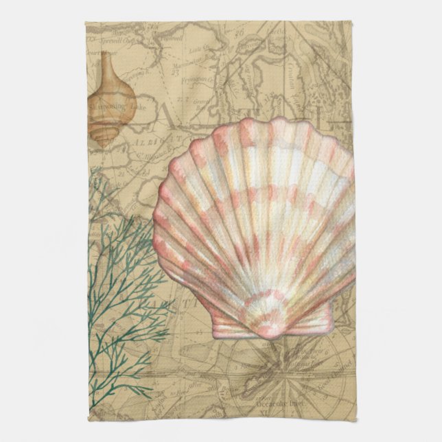 Coastal Map Collage Towel (Vertical)