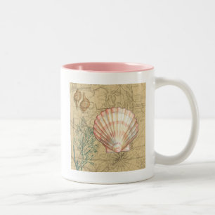 Coastal Map Collage Two-Tone Coffee Mug