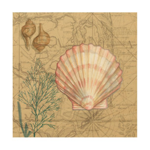 Coastal Map Collage Wood Wall Decor