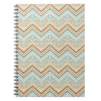 Coastal Maze Watercolor Aqua & Terracotta Notebook