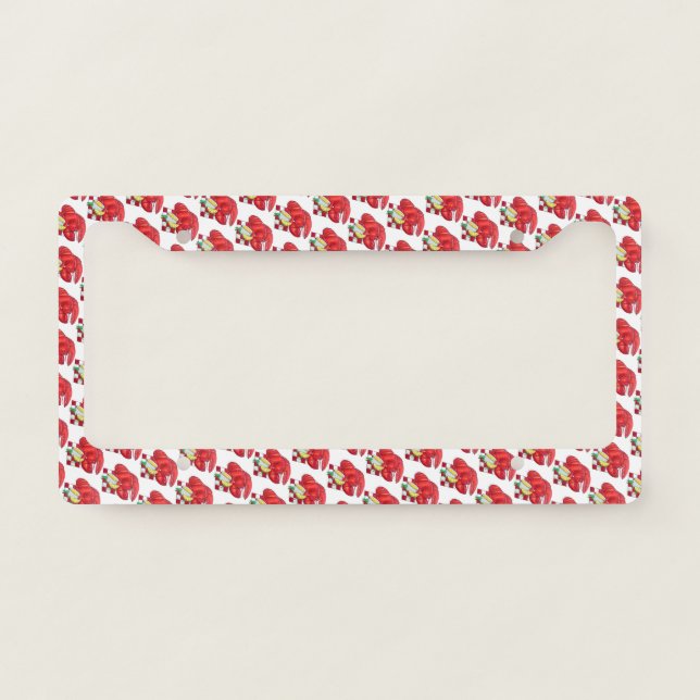 Coastal ME Maine Lobster Dinner Seafood Food License Plate Frame (Front)