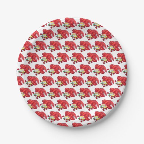 Coastal ME Maine Lobster Dinner Seafood Food Paper Plates