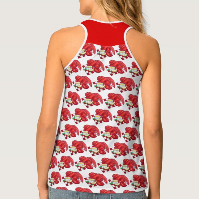 Coastal ME Maine Lobster Shack Seafood Dinner Tank Top (Back)