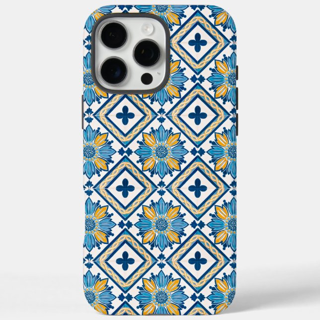 Coastal Mediterranean Charm Floral Pattern Case-Mate iPhone Case (Back)