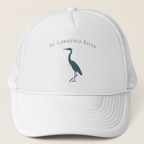 Coastal migratory bird Great Blue Heron silhouette Trucker Hat