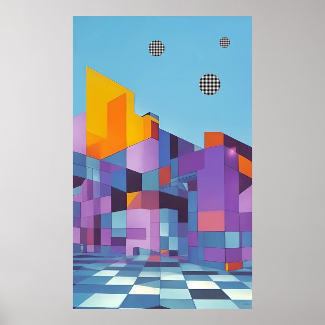 Coastal Modern Manor (Version A) - Ken Gage Art Poster (Front)