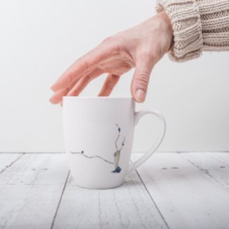 Coastal modern photo poem office gifts ideas latte mug