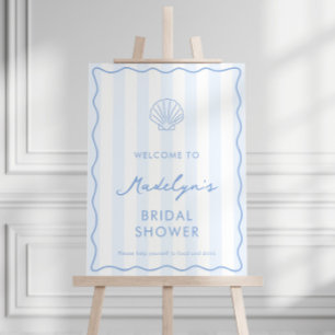 Coastal Modern Shell Bridal Shower Welcome Sign