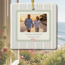 Coastal Moments Stripes & Seashells Ceramic
