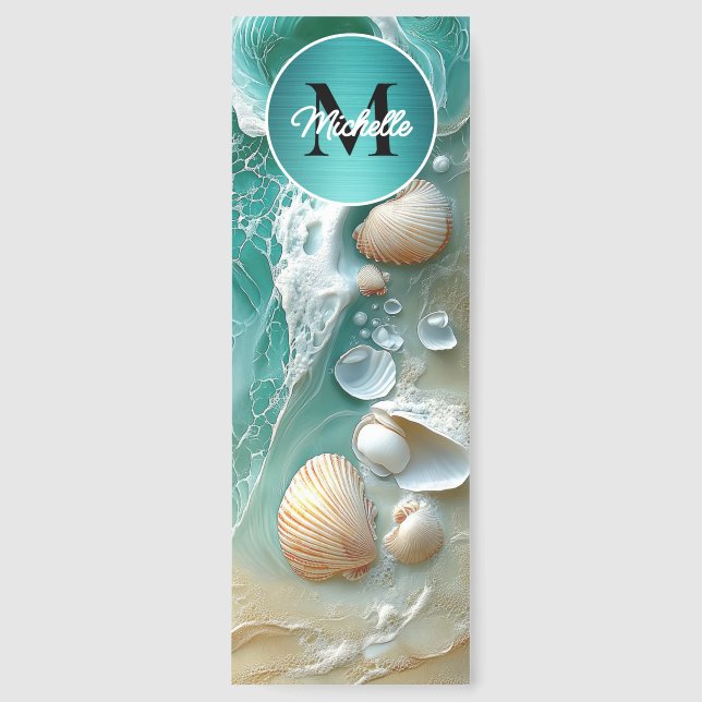 Coastal Monogram Beach  Bookmarks (Front)