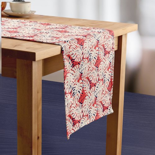 Coastal Monstera Leaf Patterned Table Runner