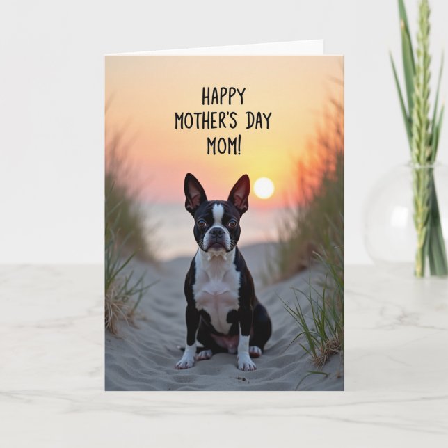 Coastal Mothers Day Dog Photo Card (Front)