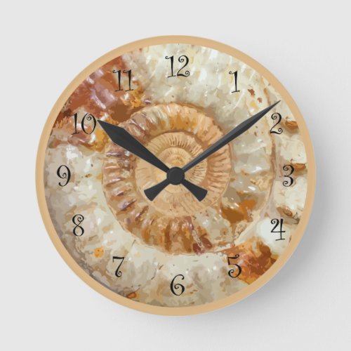 Coastal Nature Earth Tone Colors Round Clock