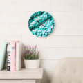 Coastal Nautical Blue Rope Pattern Large Clock | Zazzle