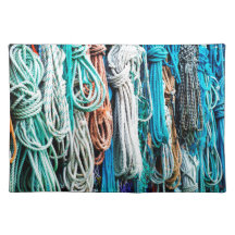 Coastal Nautical Blue Rope Pattern
