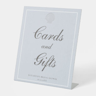 Coastal Nautical Bridal Shower Elegant Cards Gifts Pedestal Sign
