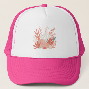 Coastal/nautical coral reef trucker hat