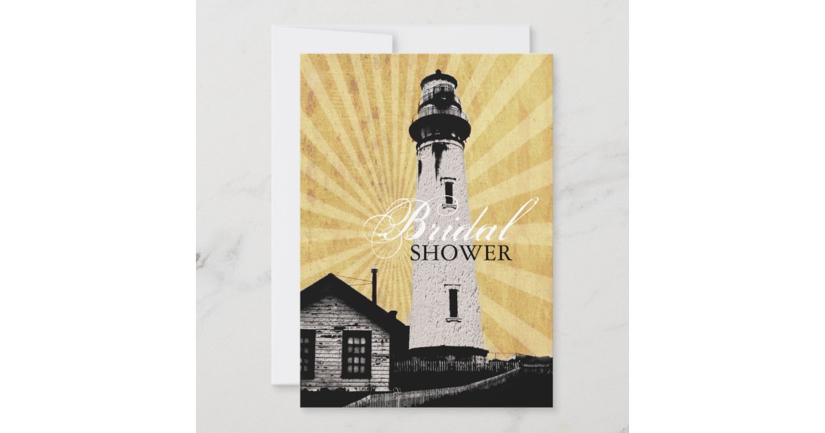 Coastal Nautical Lighthouse bridal shower Invitation | Zazzle