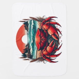 coastal/nautical Maine crab Baby Blanket