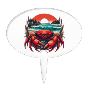 coastal/nautical Maine crab Cake Topper