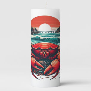 coastal/nautical Maine crab Pillar Candle