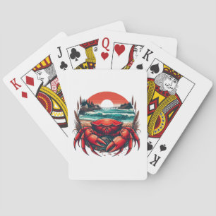coastal/nautical Maine crab Poker Cards