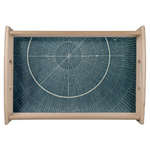 Coastal Nautical Map Vintage Maritime Chart Serving Tray
