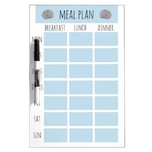 Coastal Nautical Meal Plan Dry Erase Board
