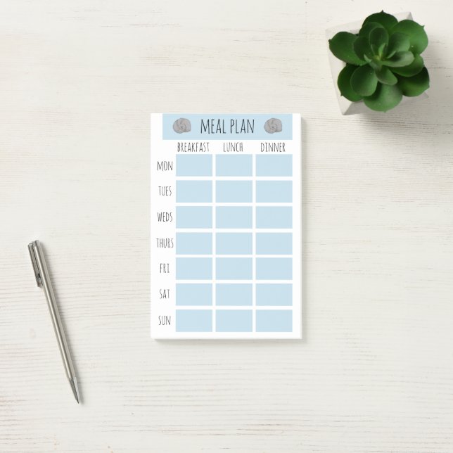 Coastal Nautical Meal Plan Post-it Notes (Office)