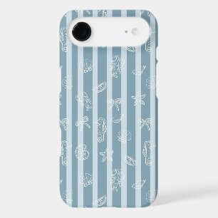 Coastal Nautical Pattern Blue Sea Shell & Seahor iPhone 17 Air Case