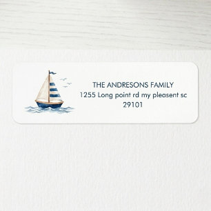 Coastal Nautical Sailboat Label