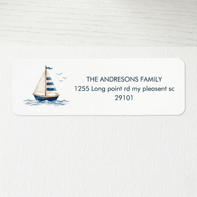 Coastal Nautical Sailboat Label (Creator Uploaded)