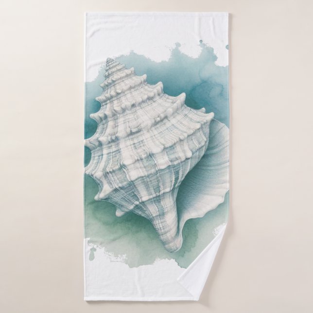 Coastal/Nautical seashell  Bath Towel (Bath Towel)